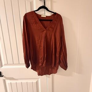 Stark X Terracotta V-Neck Blouse